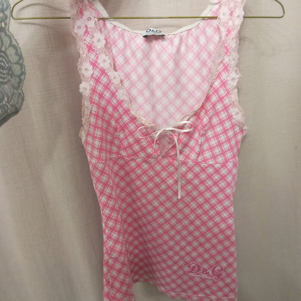 Dolce & Gabbana D&G plaid lace top from Paris